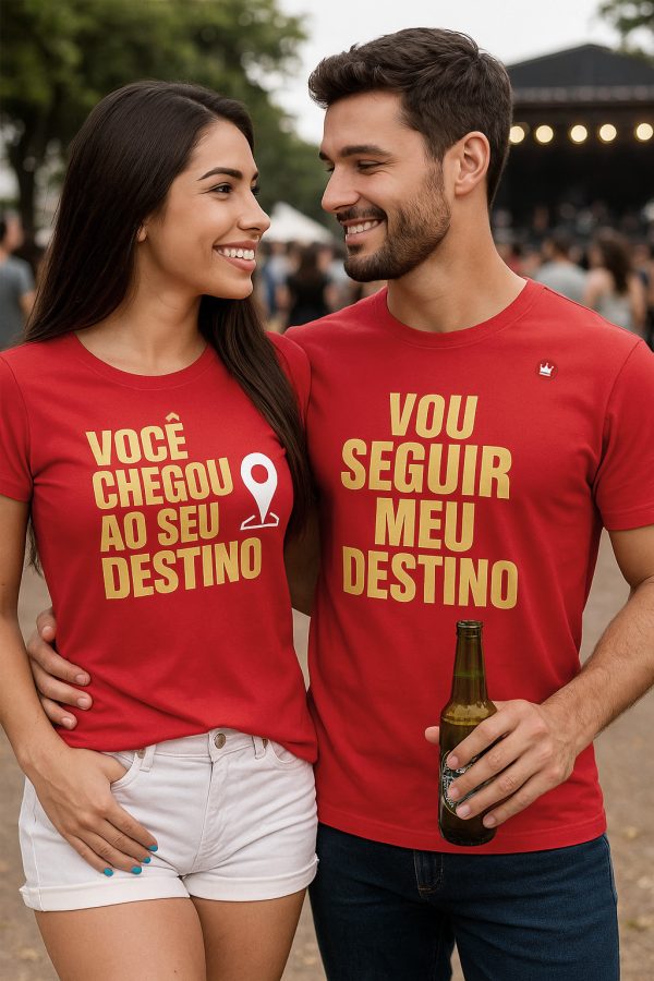 KIT COM 2 CAMISETAS VOCÊ CHEGOU AO SEU DESTINO