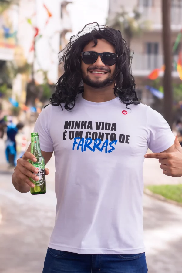 CAMISETA MINHA VIDA É UM CONTO DE FARRAS